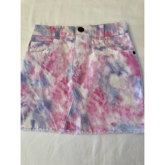 Garanimals Tie Dye Denim Skirt Frayed Hem Cotton Blend Girls Size 4T - Picture 1 of 9